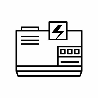 Güç Oluşturucu Simgesi Taslak Vektör İllüstrasyonu