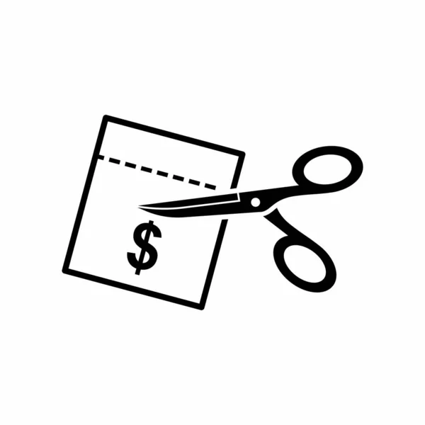 Prodejní Sleva Voucher Nůžkový Střih Ikona Obrys Vektorové Ilustrace — Stockový vektor