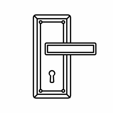 Kapı Tokmağı Ana Hattı Simge Vektörü İllüstrasyonu