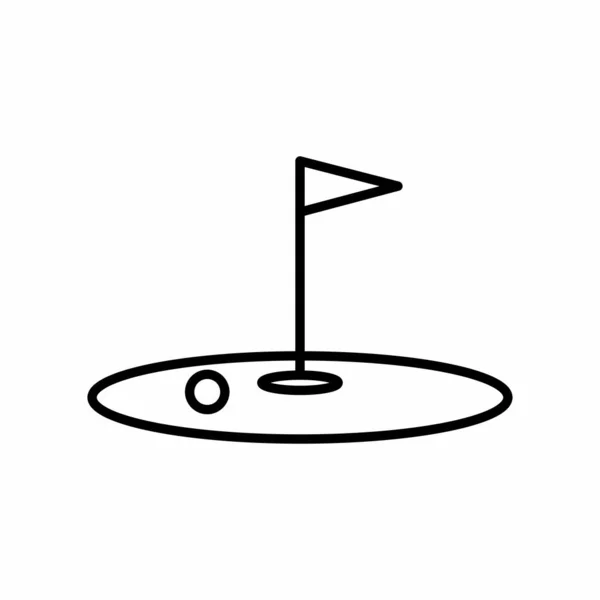Golflabda Lyuk Zászló Vázlat Ikon Vektor Illusztráció — Stock Vector
