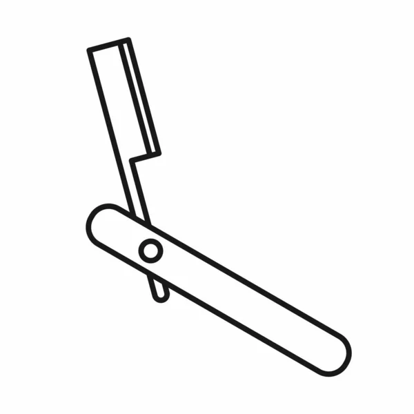 Straight Razor Switchblade Outline Icon Vector Illustratie — Stockvector