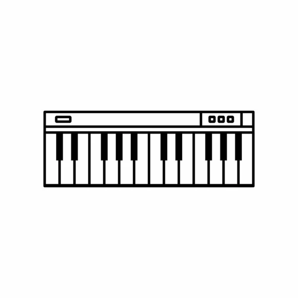 合成器钢琴概略图标矢量图解 — 图库矢量图片