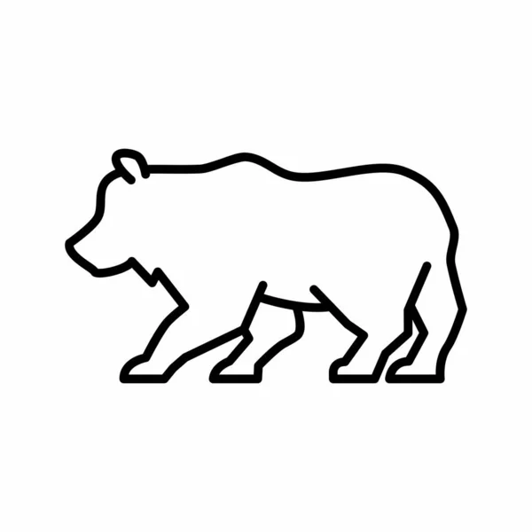 Bear Outline Icon Vector Illustration — Stock Vector