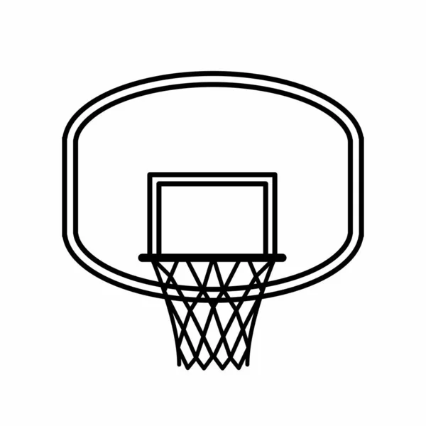 Basketbal Hoop Backboard Ring Outline Ikoon Vector Illustratie — Stockvector