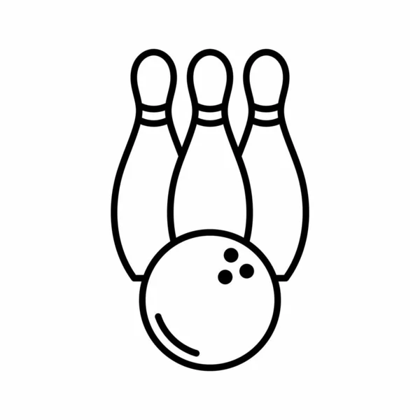 Bowling Und Pin Outline Icon Vector Illustration — Stockvektor