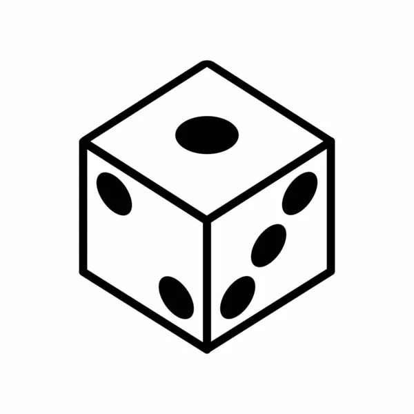 Iitric Square Dice Outline Icon Vector Illusion เวกเตอร์สต็อก