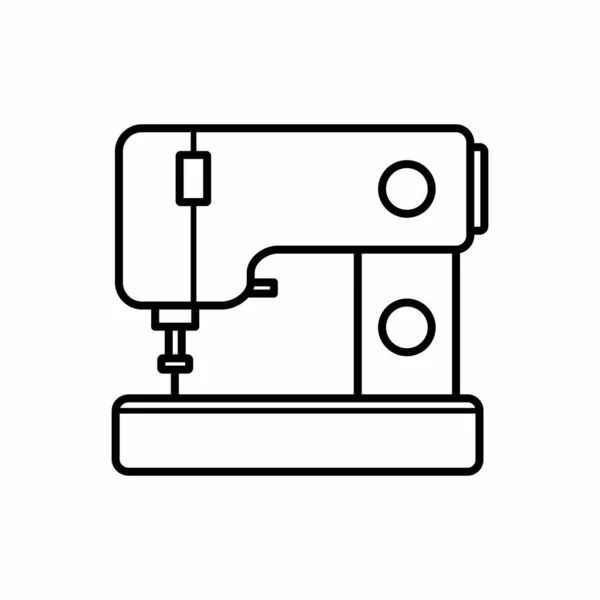 Costura Máquina Bordar Esboço Vector Icon Ilustração —  Vetores de Stock