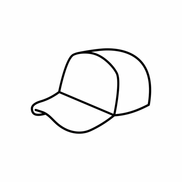 Trucker Hat Baseball Cap Outline Vector Icon Illustration - Stok Vektor
