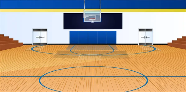 stock vector Indoor Basketball Court Background Scene. Vector Illustration