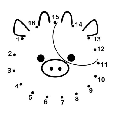 Sayılı şirin domuz çizimi