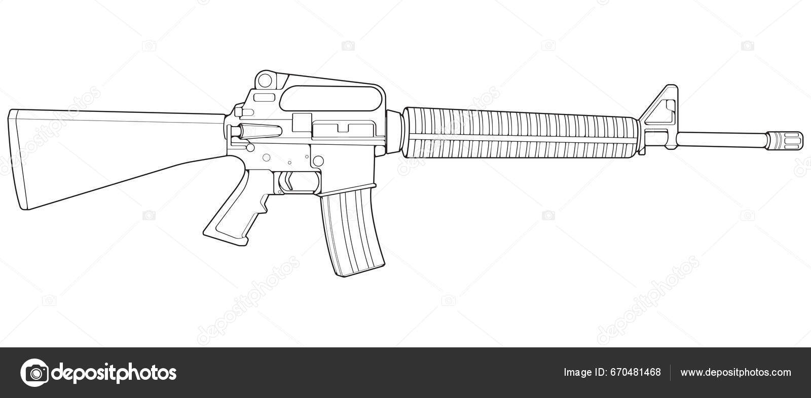 Vetor De Ícone De Linha De Rifle De Fogo Central. Sinal De Rifle De Fogo  Central. Ilustração De Preto De Símbolo De Contorno Isolado Royalty Free  SVG, Cliparts, Vetores, e Ilustrações Stock.