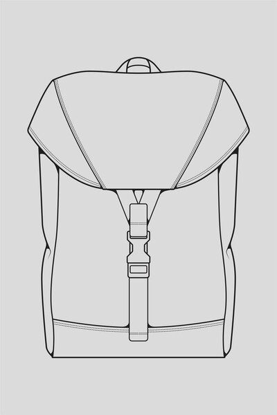 вектор рисунка контура рюкзака, набор рюкзака в стиле эскиза, шаблон тренера, векторная иллюстрация.