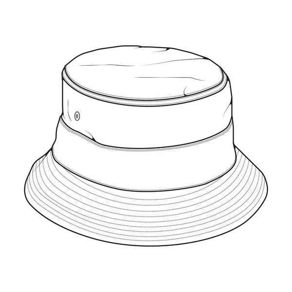 Cubo Sombrero Contorno Dibujo Vector Cubo Sombrero Estilo Boceto Entrenador — Archivo Imágenes Vectoriales
