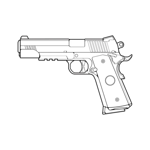 Firearms Line Art Style Shooting Gun Weapon Illustration Vector Line — Stock Vector
