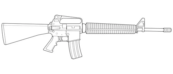 Armas Fogo Estilo Arte Linha Tiro Arma Arma Ilustração Vector — Vetor de Stock