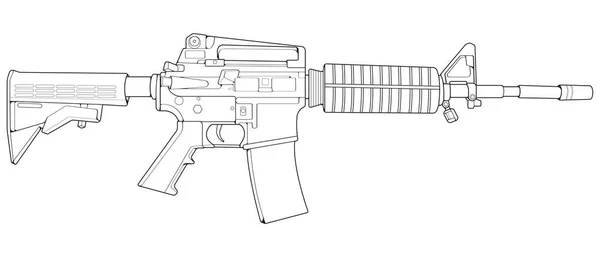 Искусство Огнестрельного Оружия Стрелковый Пистолет Иллюстрация Оружия Векторная Линия Иллюстрация — стоковый вектор
