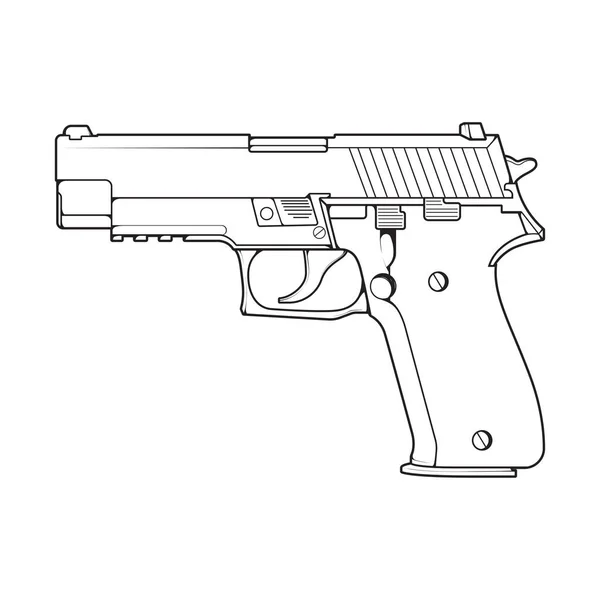 Styl Střelné Zbraně Střelná Zbraň Zbraňová Ilustrace Vektorová Linka Zbraňová — Stockový vektor
