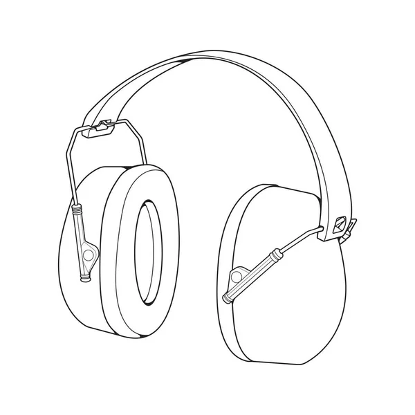 Ακουστικά Vector Illustration Music Concept Line Art Vector Μουσική Συσκευή — Διανυσματικό Αρχείο