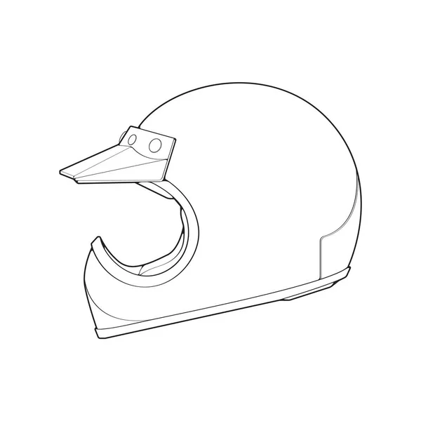 Handgezeichnetes Umrisssymbol Für Motorradhelme Motorradschutz Und Geschwindigkeit Sicherheitskonzept — Stockvektor