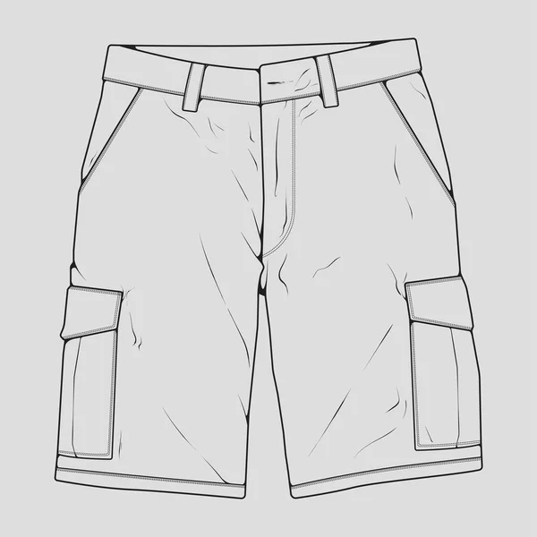 Pantalones Cortos Contorno Dibujo Vector Pantalones Cortos Estilo Boceto Entrenador — Archivo Imágenes Vectoriales