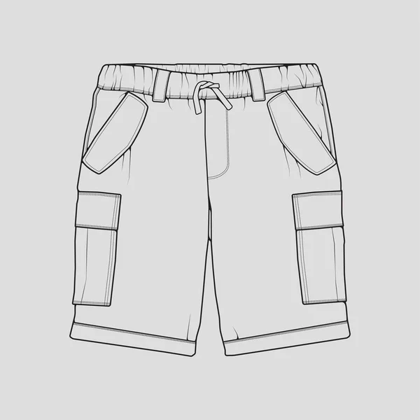 Pantalon Court Dessin Vectoriel Pantalon Court Dans Style Croquis Contour — Image vectorielle