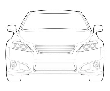 Araba izole edilmiş illüstrasyon, vektör çizgisi, ulaşım vektörü, spor araba, modern araba, araba konsepti, çizgi vektörü, araba