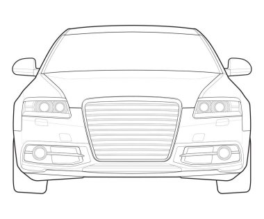 Araba izole edilmiş illüstrasyon, vektör çizgisi, ulaşım vektörü, spor araba, modern araba, araba konsepti, çizgi vektörü, araba