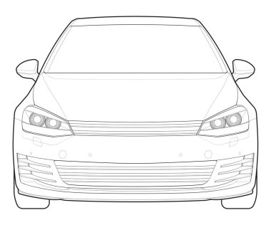 Araba izole edilmiş illüstrasyon, vektör çizgisi, ulaşım vektörü, spor araba, modern araba, araba konsepti, çizgi vektörü, araba