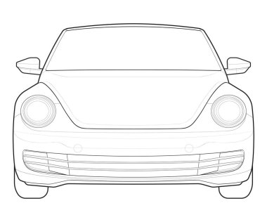 Araba izole edilmiş illüstrasyon, vektör çizgisi, ulaşım vektörü, spor araba, modern araba, araba konsepti, çizgi vektörü, araba