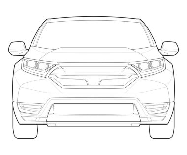 Araba izole edilmiş illüstrasyon, vektör çizgisi, ulaşım vektörü, spor araba, modern araba, araba konsepti, çizgi vektörü, araba