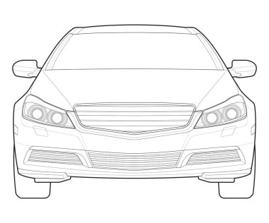 Araba izole edilmiş illüstrasyon, vektör çizgisi, ulaşım vektörü, spor araba, modern araba, araba konsepti, çizgi vektörü, araba