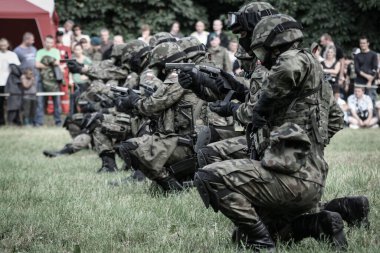 Members of counter terrorist unit special police forces during training