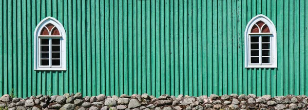 Fehér Ablak Falon Zöld Történelmi Lipka Tatár Mecset — Stock Fotó