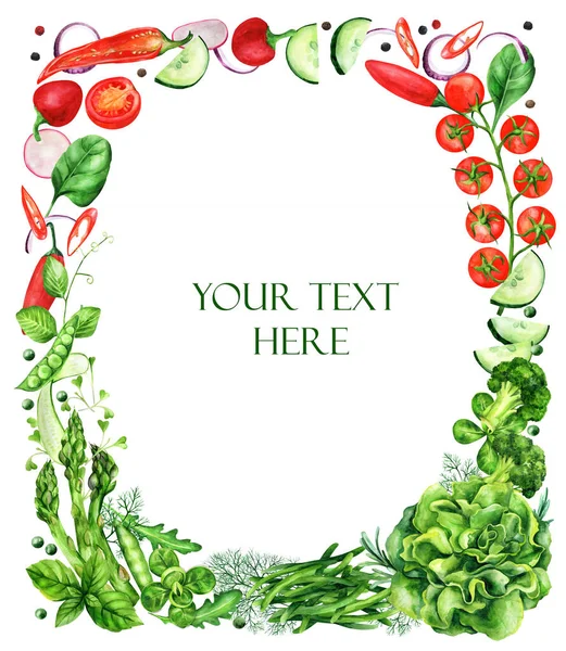 Banner Poster Vegetables Spices Herbs White Background Space Text Hand — Stock Photo, Image