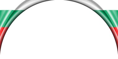 Soyut çizim. Bulgaristan bayrak iki tarafı. metin veya resimler için beyaz arkaplan boşluğu. Yarı dairesel boşluk.