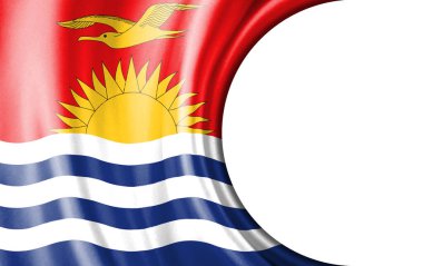 Soyut illüstrasyon, yarı dairesel bir alana sahip Kiribati bayrağı metin veya resimler için beyaz arkaplan.