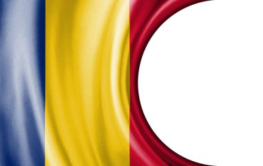 Soyut illüstrasyon, yarı dairesel bir alana sahip Çad bayrağı metin veya resimler için beyaz arkaplan.