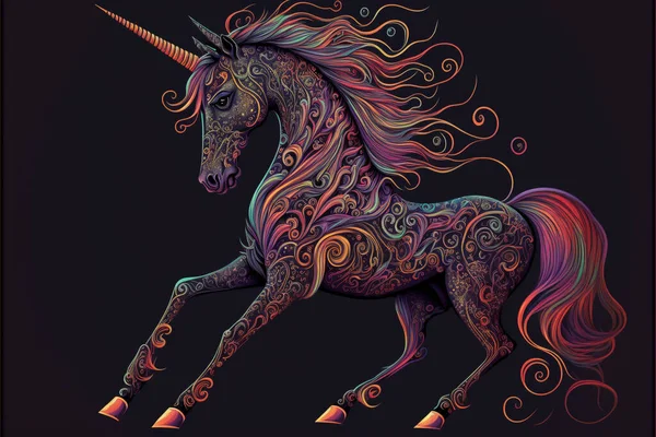Colorfull Unicorn Psychedelic Style Background — Stock Photo, Image