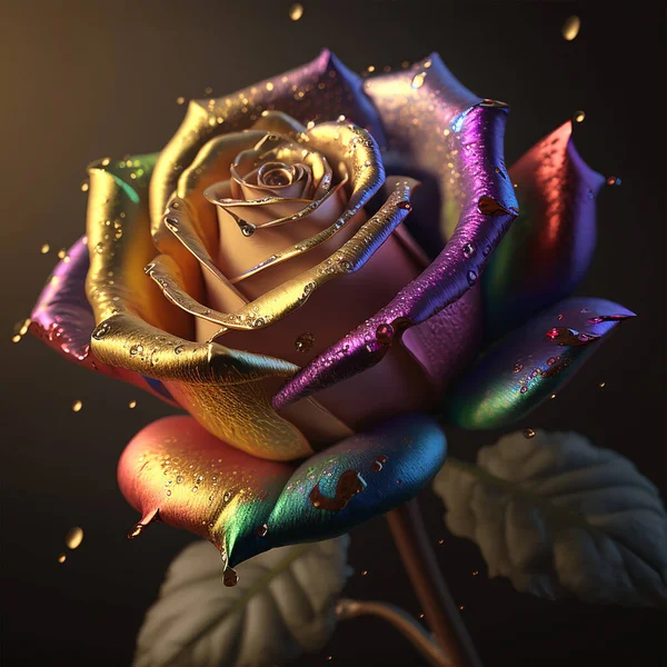 Vackra Blommor Rosor Blomma Akvarell Bakgrund — Stockfoto
