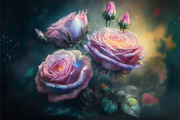 아름다운 장미꽃 꽃무늬 — 스톡 사진