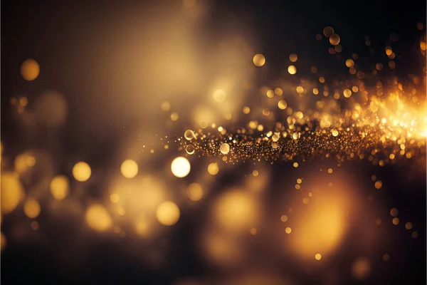 Gold dusty bokeh, star glitter background, Abstract background with bokeh effect. Texture background abstract black, gold