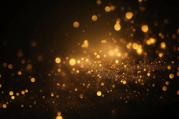 Gold dusty bokeh, star glitter background, Abstract background with bokeh effect. Texture background abstract black, gold