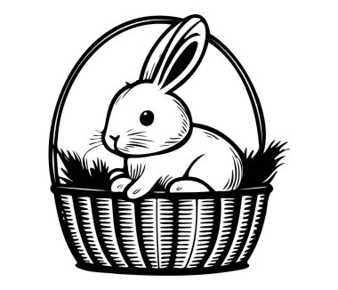 bunny ve yumurta Paskalya sepeti