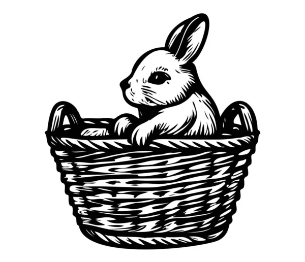 复活节篮子与兔和鸡蛋 — 图库矢量图片
