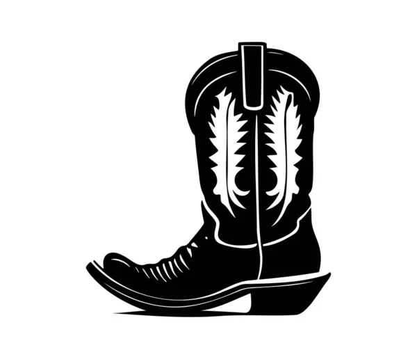 Cowboy Boots Cowgirl Boots Vector Black Graphic Illustration — Stock Vector