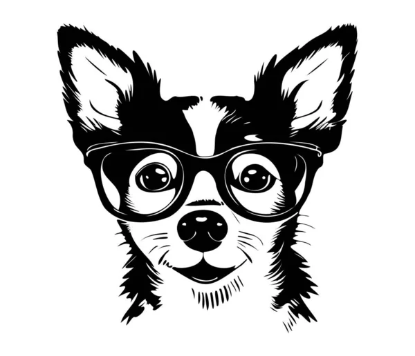 Pies Noszący Okulary Symbol — Wektor stockowy