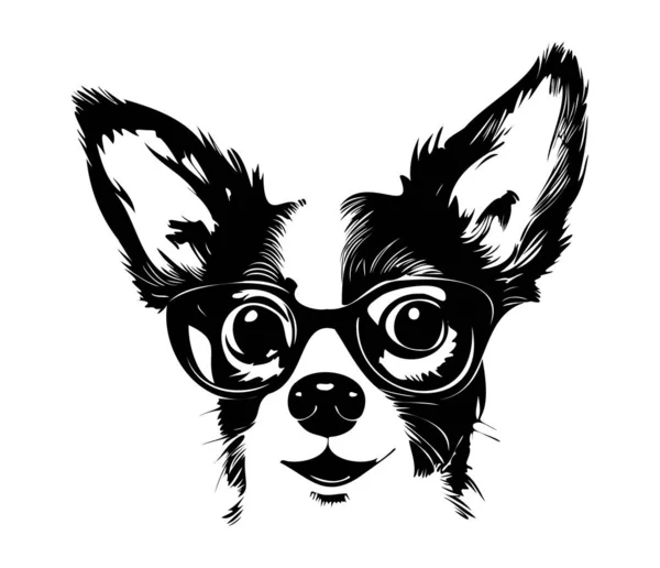 Perro Con Gafas Símbolo — Vector de stock