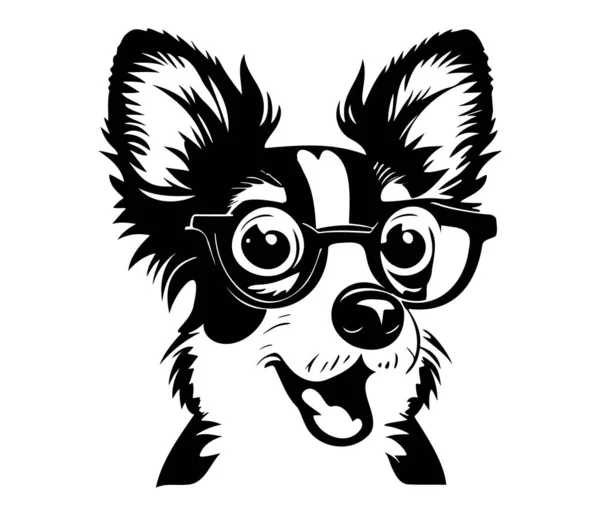 Cão Usando Óculos Símbolo — Vetor de Stock