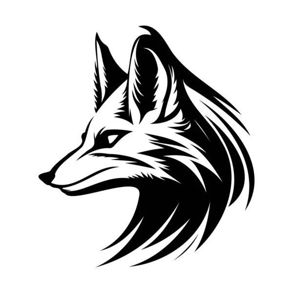 Fox Face Silhouettes Fox Face Vetor Fox Preto Branco —  Vetores de Stock