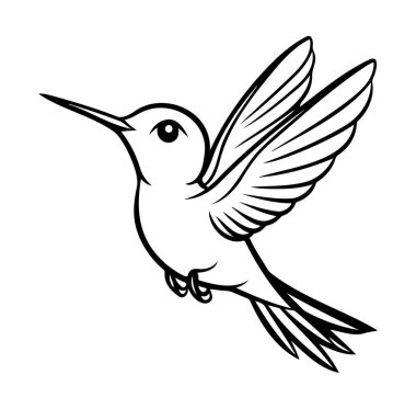 Yaratıcı Projeler ve Çizimler için Zarif Sinek Kuşu Karalama Tasarımı